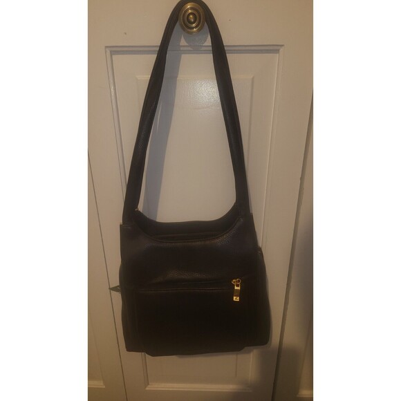 STONE MOUNTAIN BLACK Leather HANDBAG Purse NWT - Picture 1 of 5